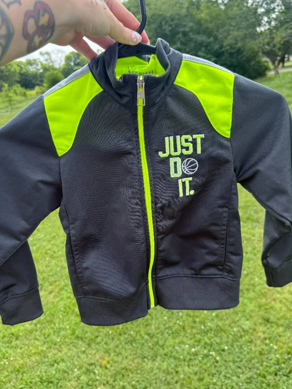 Nike Just Do It Toddler Track Jacket Neon Sporty Athleisure 4T Zip Up 3922